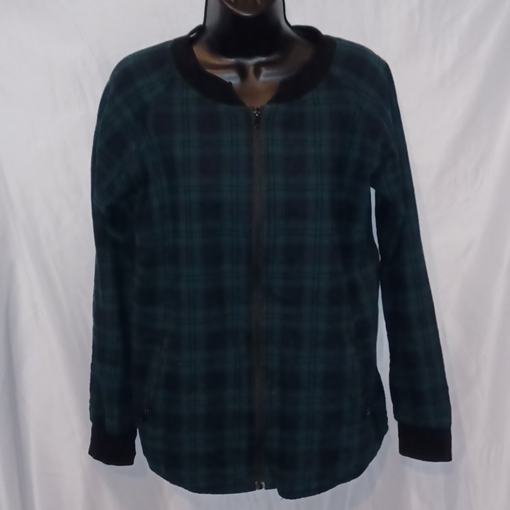 Hawthorne Plaid Bomber Black, blue, green Jacket Size M
